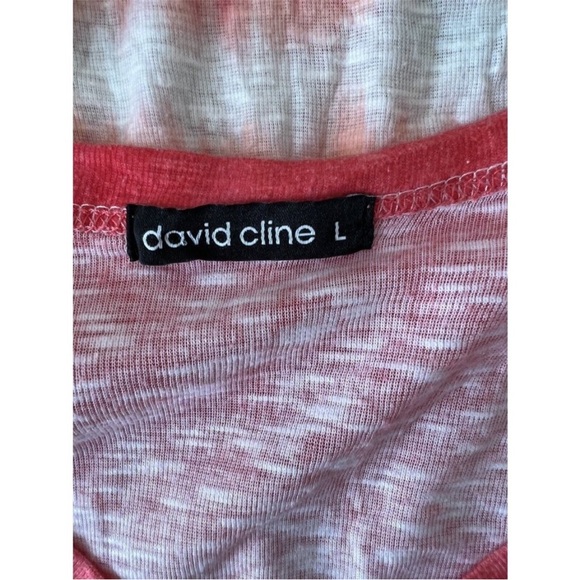David Cline Top Shirt Size L Multicolor Burnout Fabric 3/4 Sleeve V-Neck Tie Dye - Picture 6 of 9